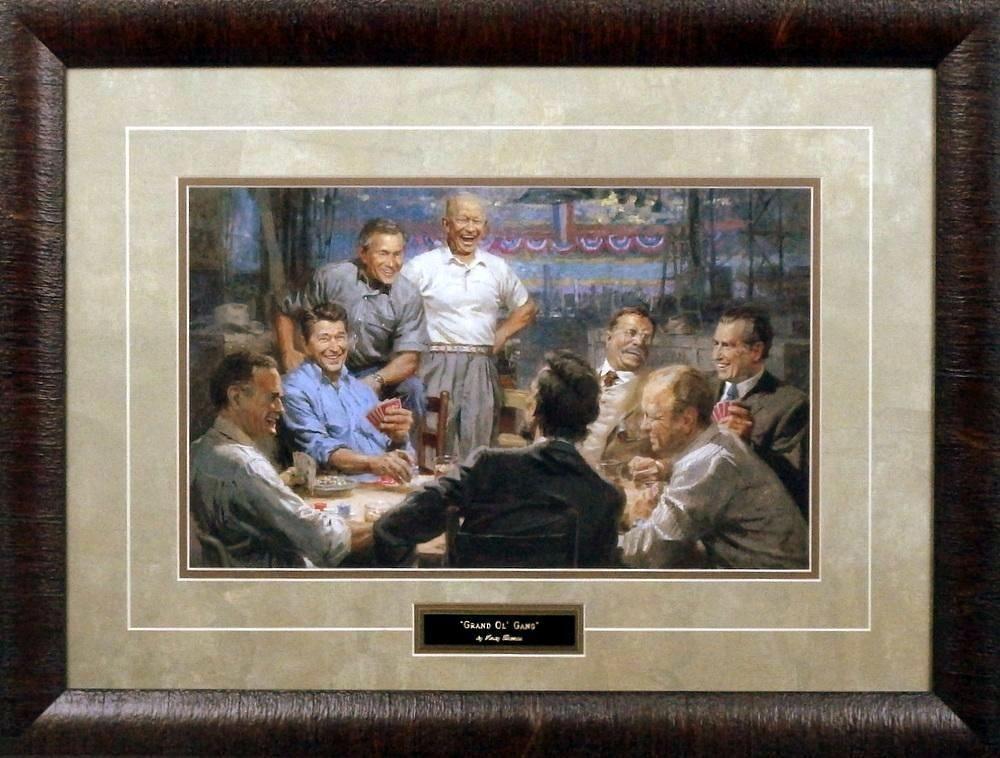 Andy Thomas Grand Ol Gang Signed Art Print-Framed 25 x 19