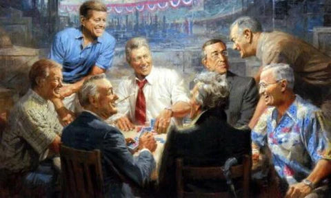 Andy Thomas True Blue Democratics Playing Poker Art Print 17 x 11