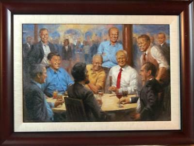 Andy Thomas The Republican Club Canvas Signed-Framed 23 x 17