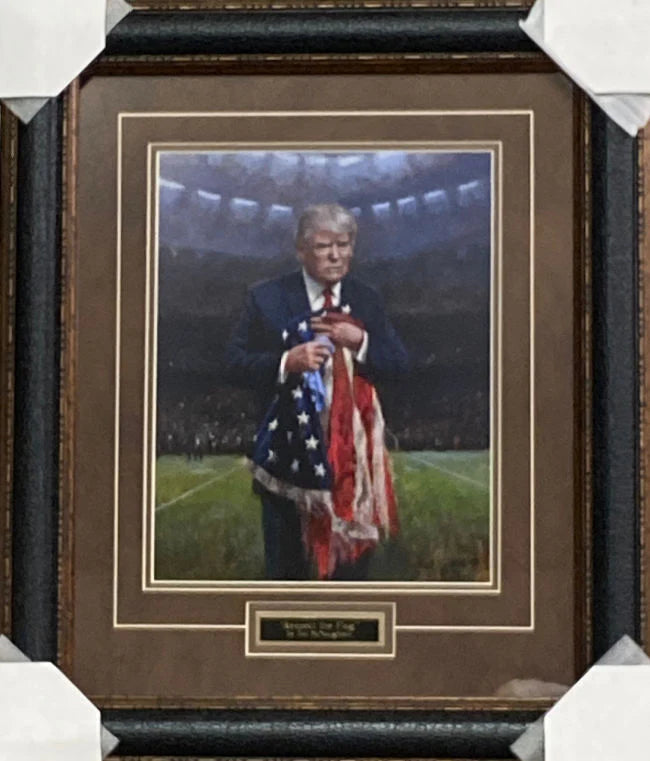 Donald Trump Respect the flag Football Patriotic Art Print 21 x 25