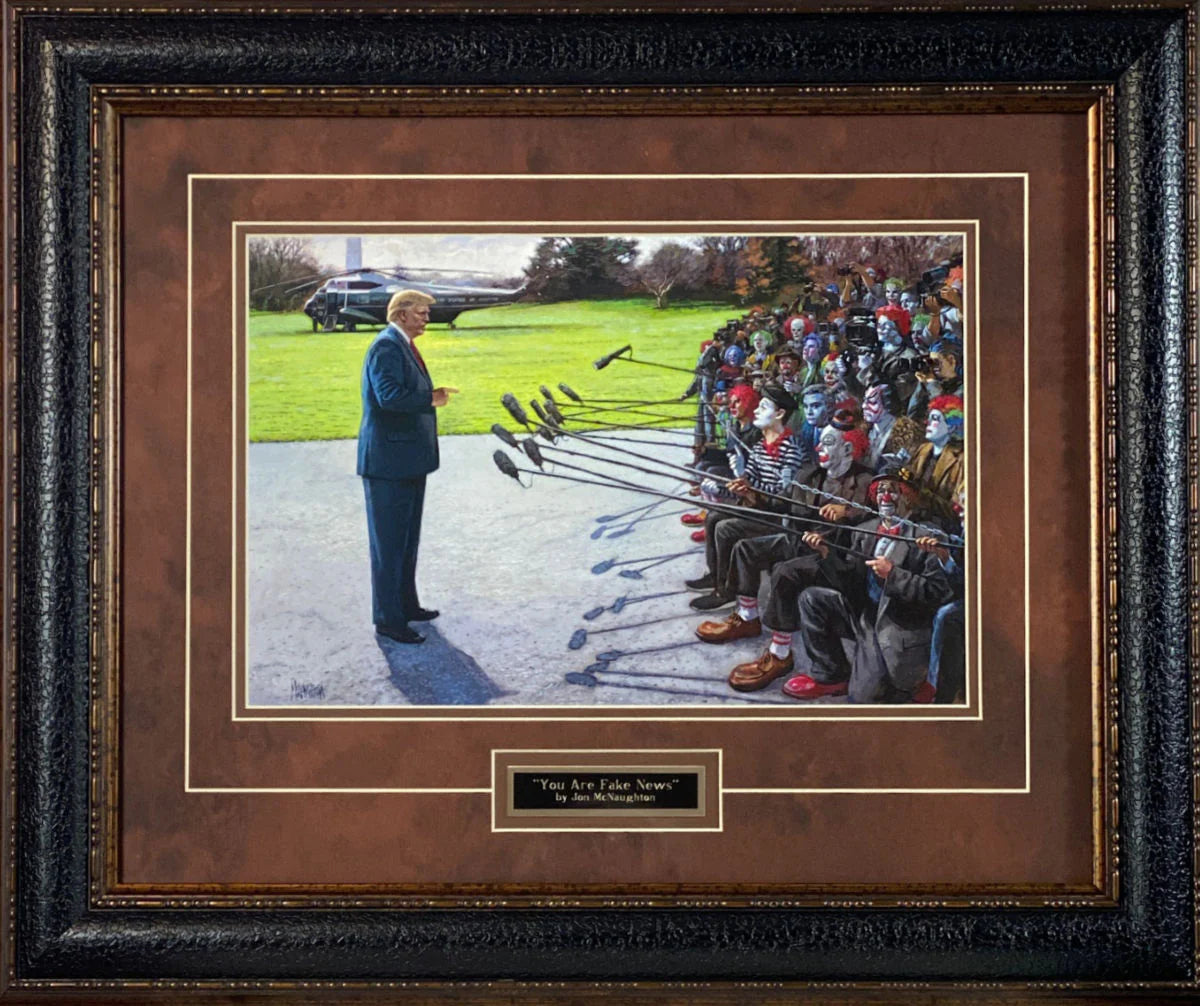 Jon McNaughton You are Fake News-Donald Trump Art Print-Framed 26 x 21